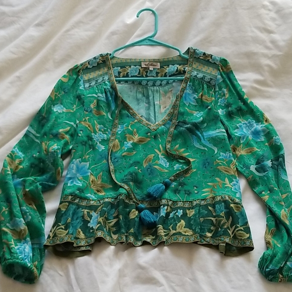 Arnhem Tops - Arnhem turquoise blouse sz 6 AU / XS
